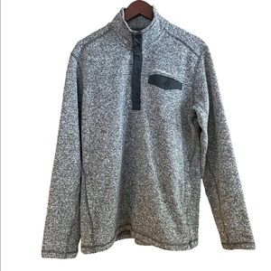 Eddie Bauer Snap Button Mock Neck Pullover